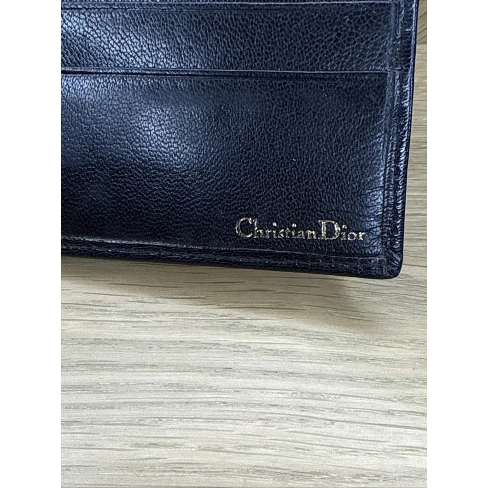 CHRISTIAN DIOR CARDHOLDER WALLET FOR‎ MEN DARK BROWN KIDSKIN LEATHER VINTAGE
